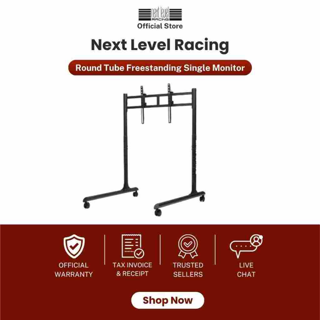 Next Level Racing Round Tube Freestanding Single Monitor Stand รุ่น NLR-R010 ขาตั้งจอ Sim Racing รองรับจอสูงสุด 65 นิ้ว