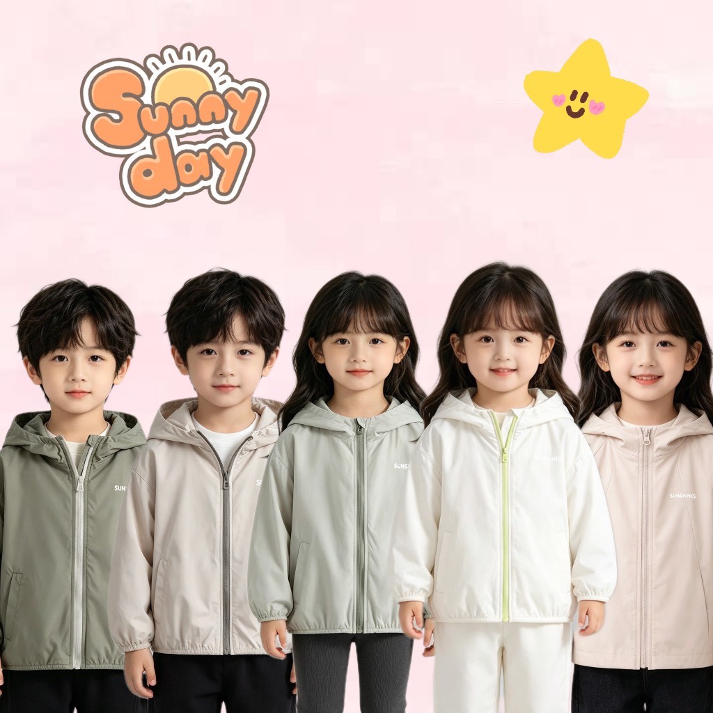ฺฺBB296 เสื้อกันลมเด็กหญิง ผ้านิ่ม น้ำหนักเบา เสื้อคลุมเด็กแฟชั่น