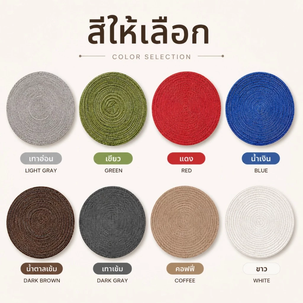 แผ่นรองจาน-รองแก้ว ทรงกลม Coaster ตกแต่งโต๊ะ คาเฟ่ thumbnail 3