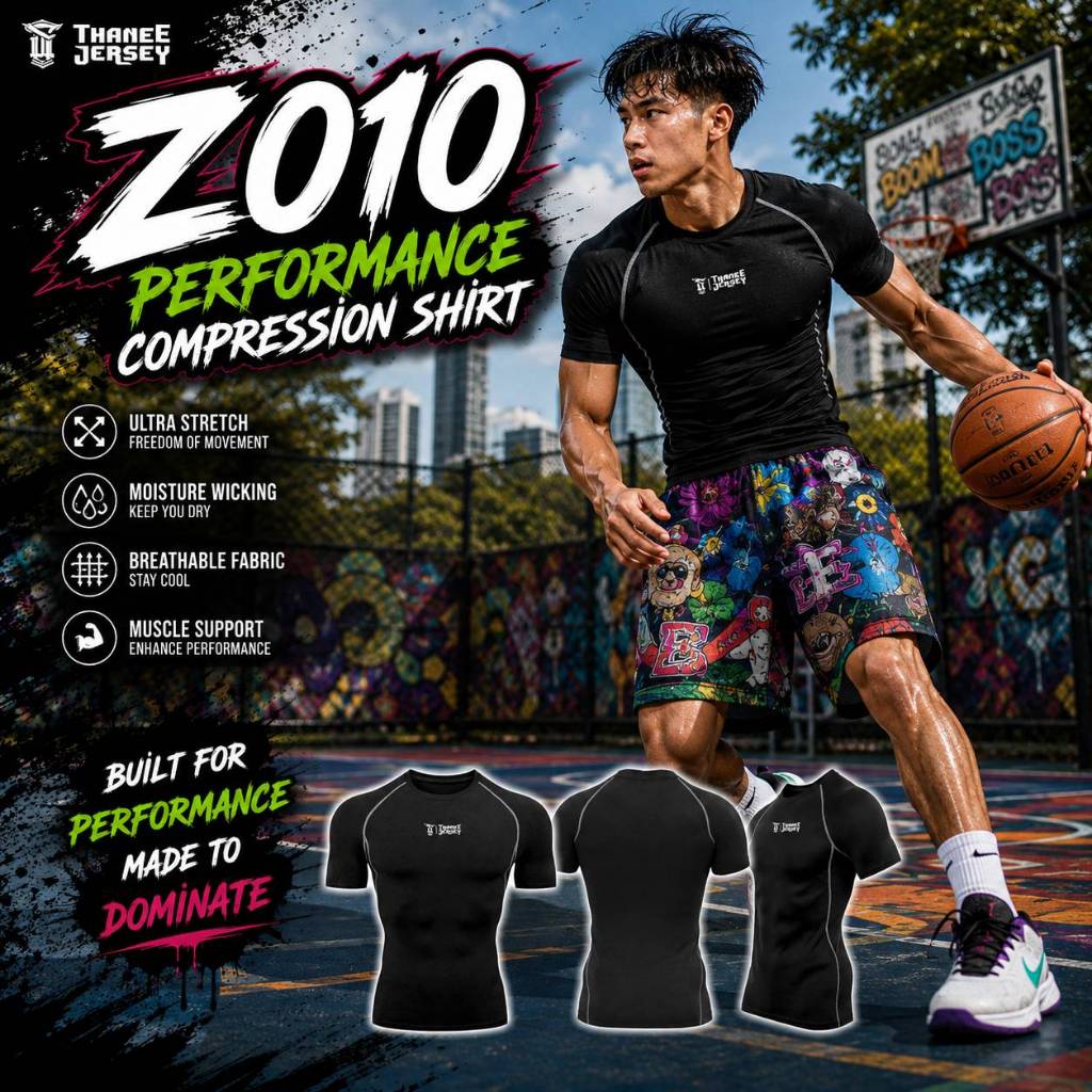 เสื้อรัดกล้ามเนื้อ PRO เสื้อรัดรูปแขนสั้นระบายอากาศได้ดี Z010