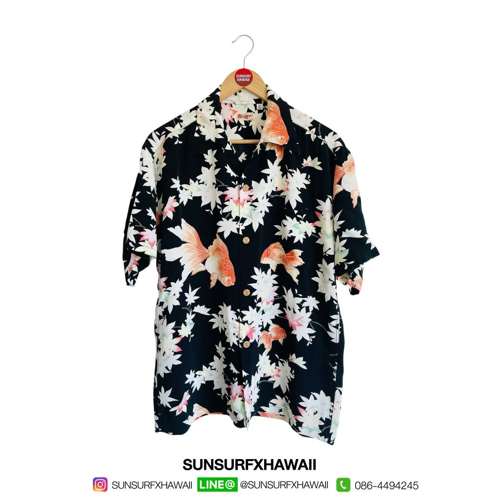 SUN SURF HAWAIIAN SHIRT  "JAPANESE MAPLE AND FANTAIL"