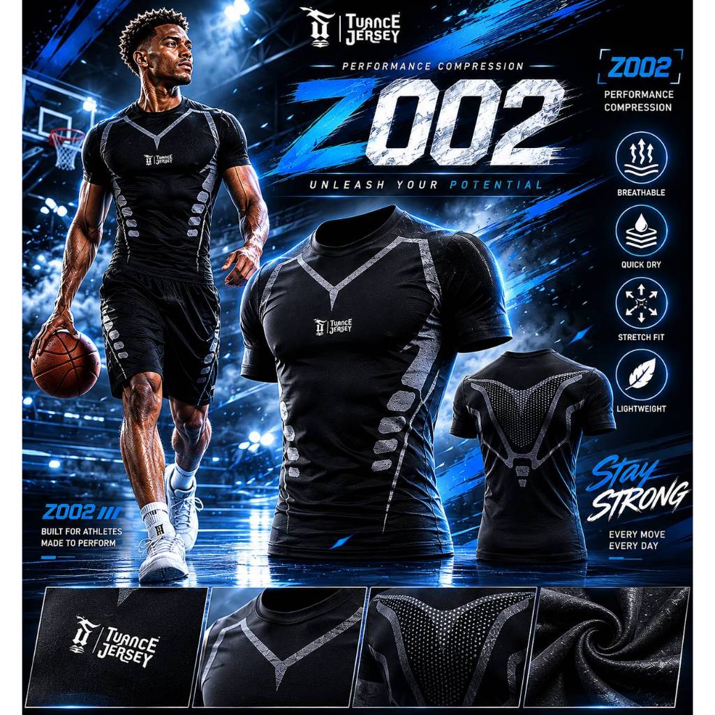 เสื้อรัดกล้ามเนื้อ PRO เสื้อรัดรูปแขนสั้นระบายอากาศได้ดี Z002