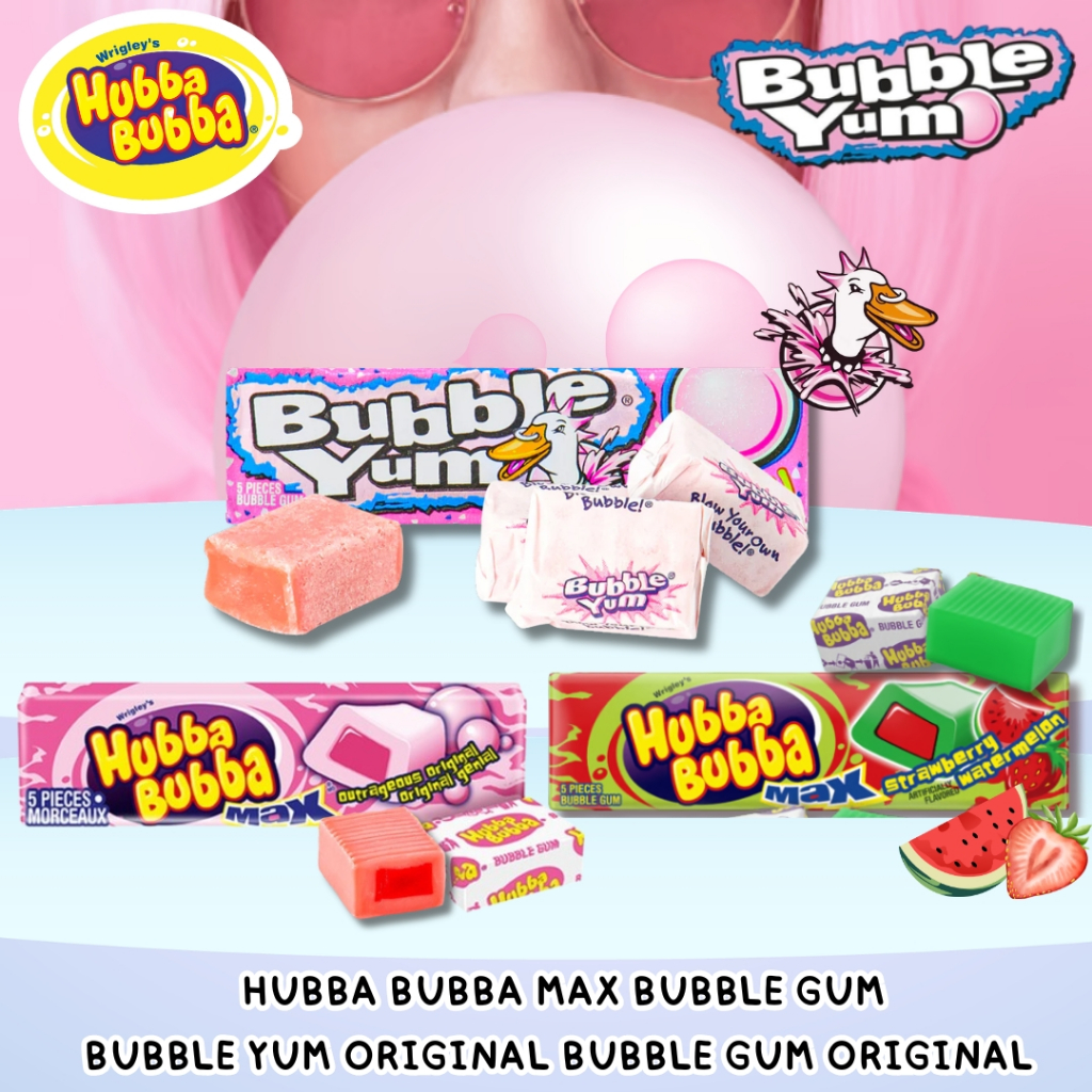 นำเข้าจาก 🇺🇸 ✨เคี้ยวมันส์ จุใจ (1ชิ้น) Hubba Bubba Max Outrageous Original Gum! รสเข้ม เป่าลูกโป่งได้ใหญ่ ราคา 75 บาท