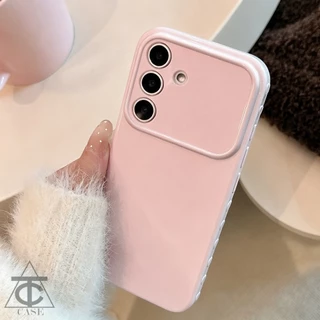ดีไซน์รูปหัวใจด้านข้าง นิ่มสีพื้นเคส For Samsung A56 A55 5G A07 A17 A15 A54 A36 A05s A26 A35 A37 A57 A06 A12 A13 a05