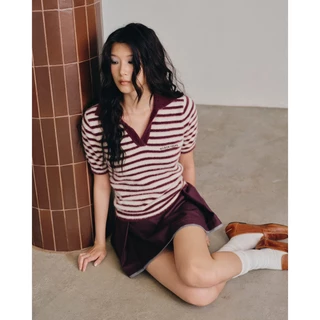 maison KEEPS | Gwen Knitted Polo | เสื้อโปโลไหมพรมลายทาง
