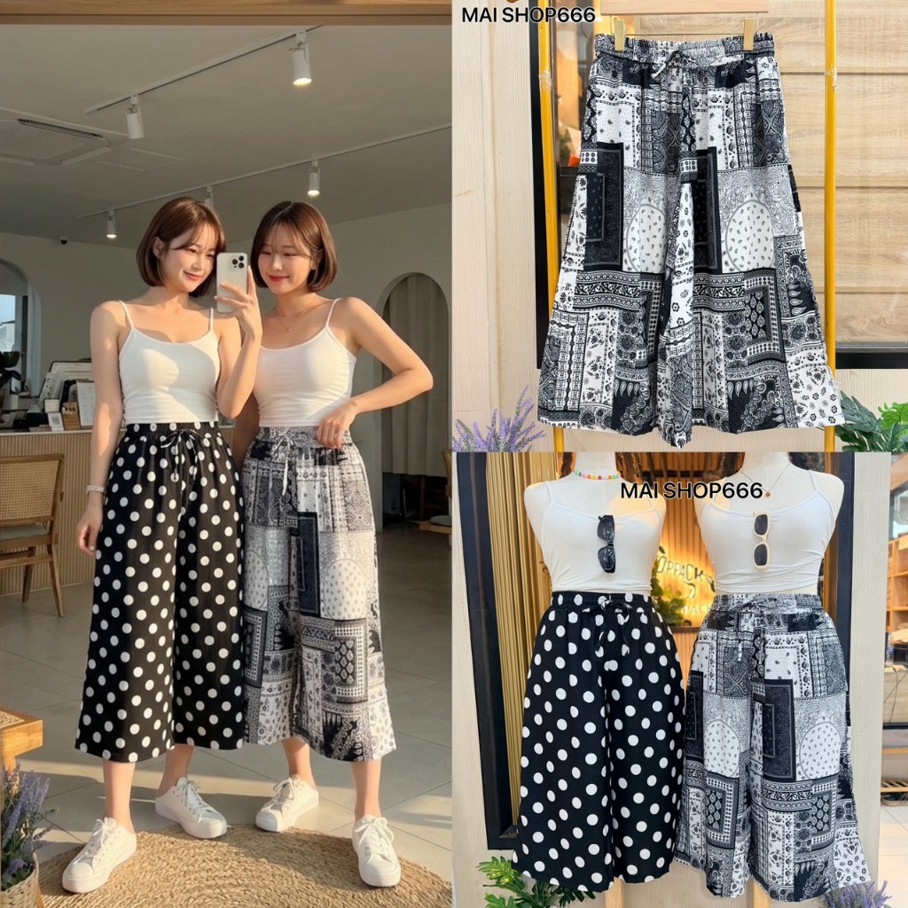 กางเกง6ส่วนขาใหญ่ผ้าไหม100D plussize