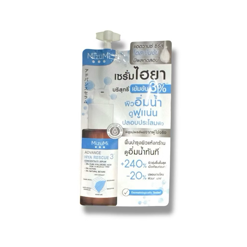 (1ซอง) มิซึมิ Mizumi Hya / Niosome C / Niacinamide 15 / Nio-TXB3 serum / cica soothing gel / dry recue cream moisture