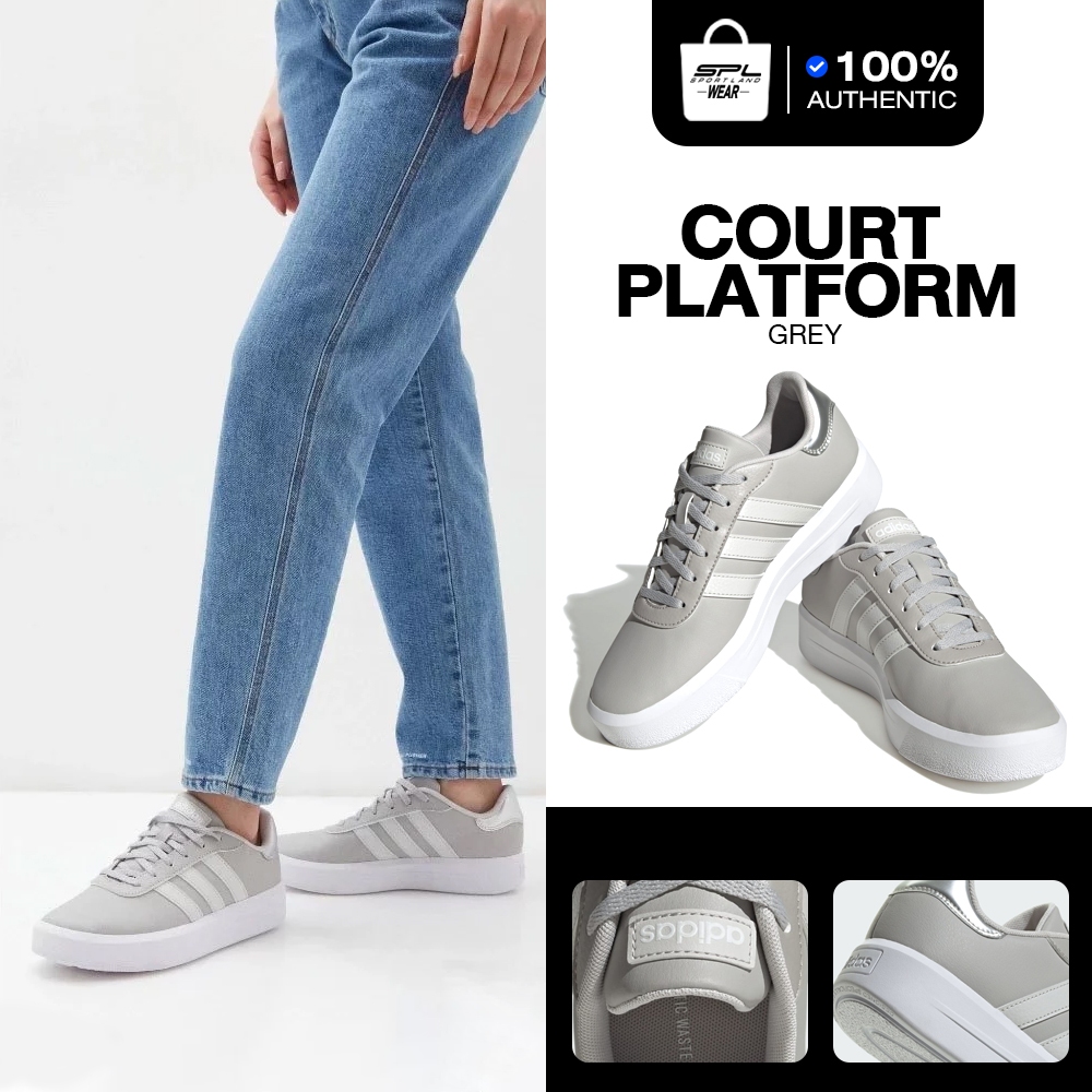 Adidas อาดิดาส รองเท้าผ้าใบ รองเท้าผู้หญิง W Court Platform ID1970 (2000)