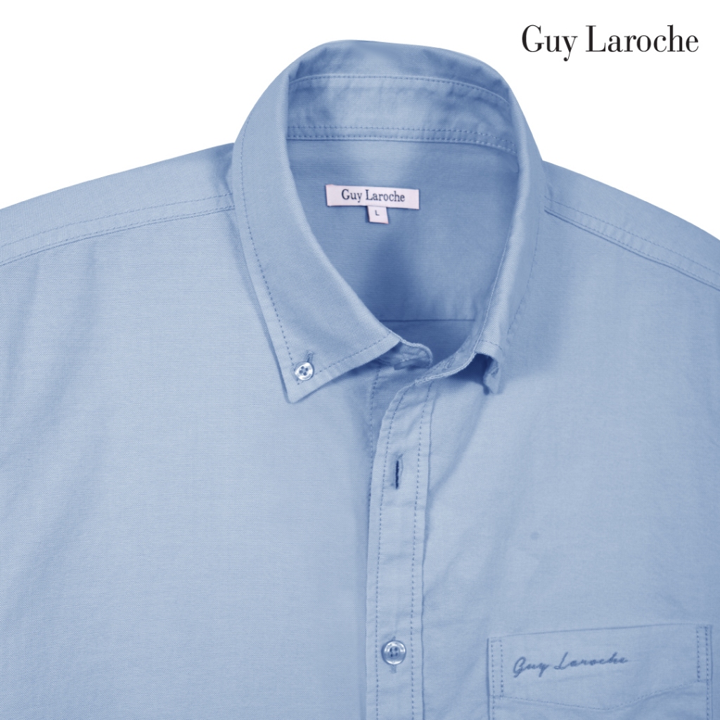 Guy Laroche قميص رجالي قطن 100% Regular نصف كم — أزرق — صورة 3