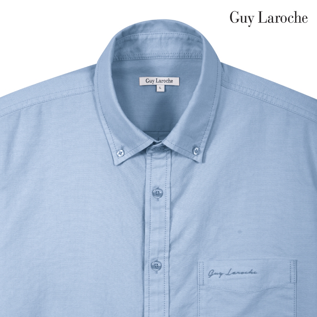 Guy Laroche قميص رجالي قطن 100% Regular نصف كم — أزرق — صورة 4