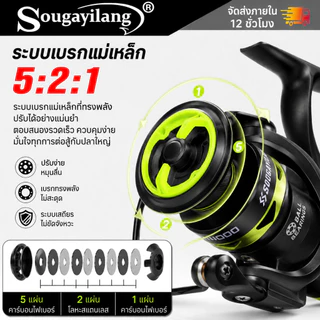 Sougayilang รอกหมุนตกปลา อัตราทดเกียร์ 5.2:1สำหรับตกปลาน้ำเค็ม รอกตกปลาน้ำจ อุปกรณ์ รอกตกปลา