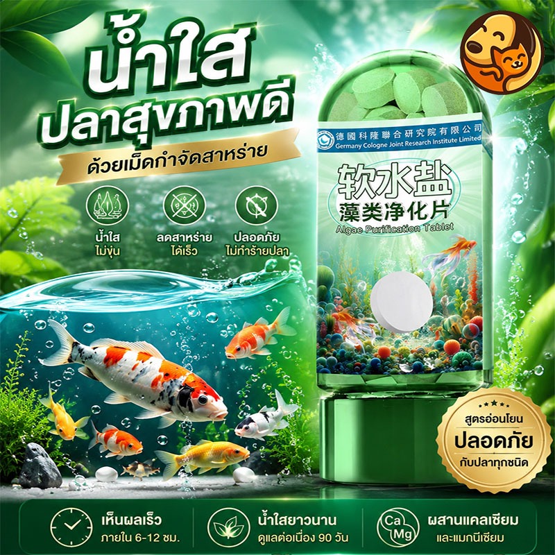 น้ำยาล้างตู้ปลา ลบสาหร่าย กำจัดกลิ่น รักษาสุขภาพของปลา ทำให้น้ำในตู้ปลาสะอาด ไม่ทำร้ายปลา