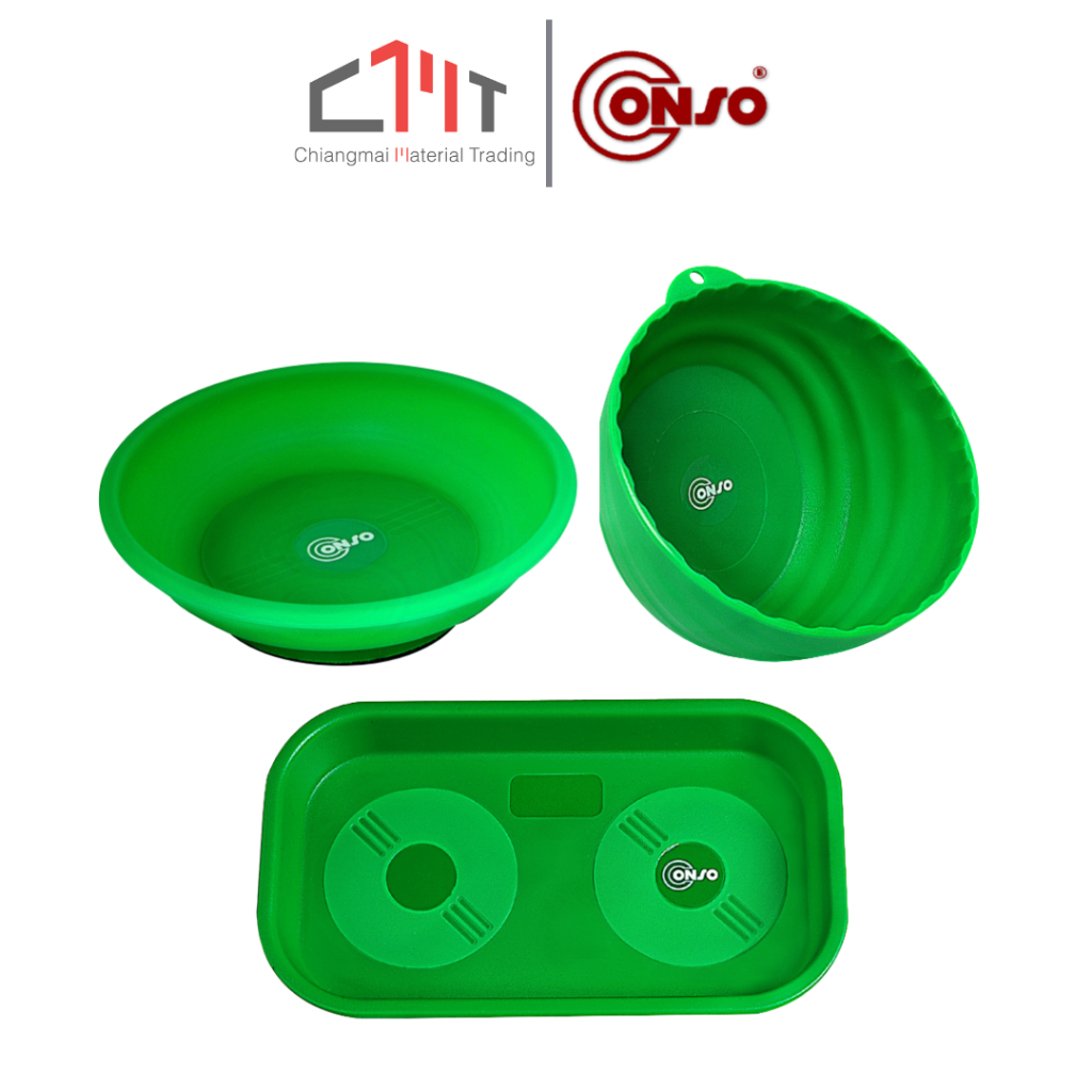 CONSO ถาดแม่เหล็ก PVC สำหรับใส่อุปกรณ์ เครื่องมือ มีแบบกลม แบบยาว และ แบบชาม No.CS-1101-CS-1110
