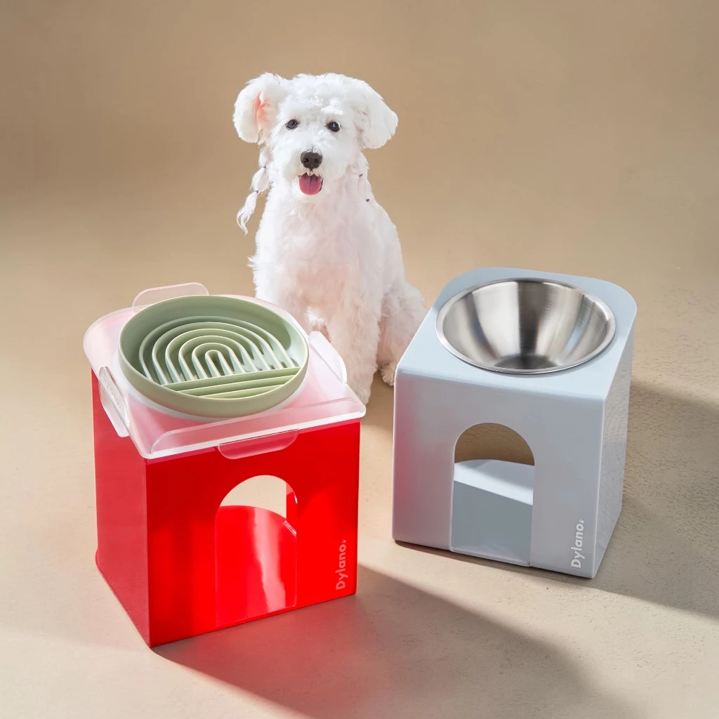 ชามอาหารสัตว์เลี้ยงยกสูงปรับองศา Dylano Elevated Pet Bowl (Size Medium) with Acrylic Stand