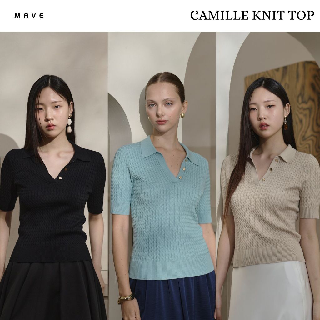 MAVE เสื้อ รุ่น Camille สี VINTAGE BLUE,TAUPE,BLACK