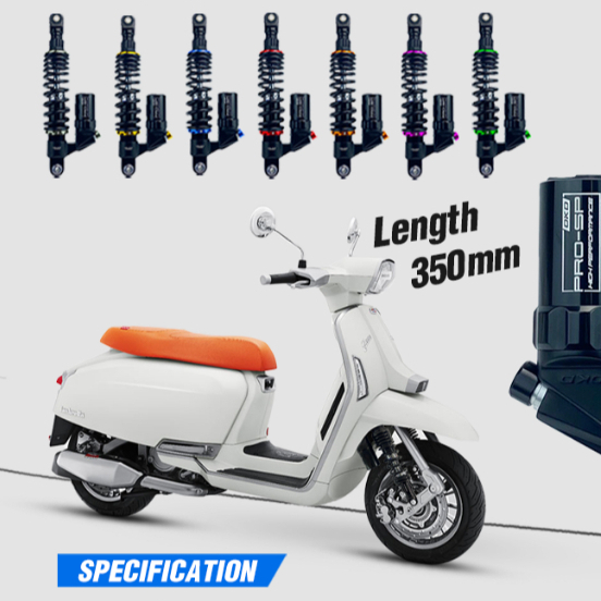 โช๊คหลัง Lambretta G350 รุ่นPro SP โช๊คOKDแท้ โช๊คโอเคดี ความยาว 350