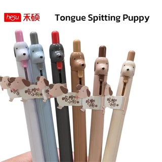 Hesu ปากกาเจล HS-136 (Tongue Spitting Puppy) ขนาด 0.5 มม. หมึกน้ำเงิน เขียนลื่น แห้งไว (ราคา 1 ชิ้น)