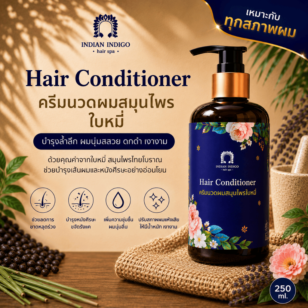 🌿 ครีมนวดผมใบหมี่ Indian Indigo ผมนุ่มลื่น มีน้ำหนัก ลดขาดหลุดร่วง บำรุงผมแห้งเสีย เหมาะทุกสภาพผม 25