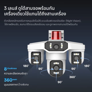 JOYSEE E13-4G ใส่ซิม 3เลนส์3จอ กล้องวงจรปิดไร้สาย กล้อง3เลนส์4G หน้งจอ FHD 8ล้าน พิกเชล กลางคืนภาพสี CCTV