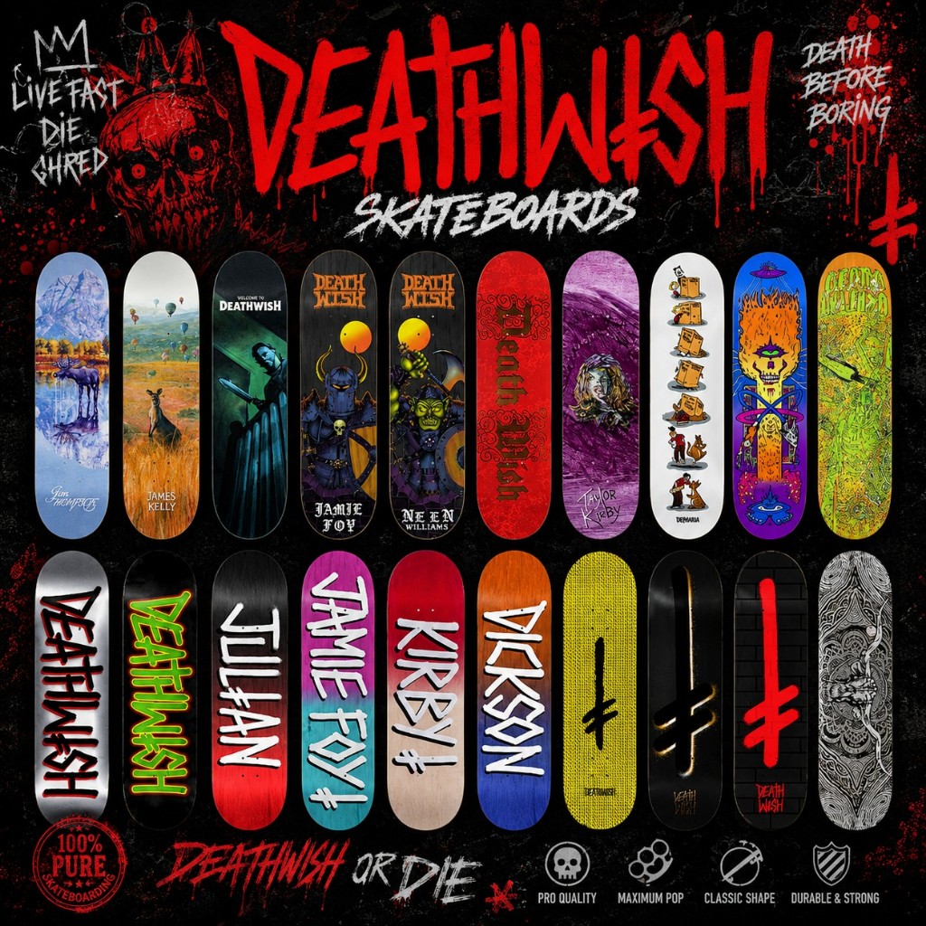 DEATHWISH Skateboard Deck 8.0"-8.5" ของแท้ 100% [สินค้าพร้อมส่งจากไทย ของแท้ 100%]