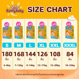 [1ยกลัง=3แพ็ค ] Sunny Baby FREELY Day&Night Pants S-XXXL(x3แพ็ค) ผ้าอ้อมเด็ก ซันนี่เบบี้ ผ้าอ้อมสำเร็จรูป แพมเพิสเด็ก