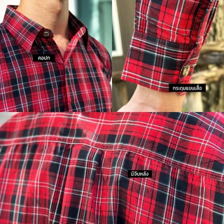 เสื้อเชิ้ตแขนยาว ลายสก๊อต TC152 ใส่สบาย กันแดด เสื้อพี่วิน เสื้อไรเดอร์ เสื้อใส่ไปเที่ยว รีดง่าย มีไซส์ S-XXL