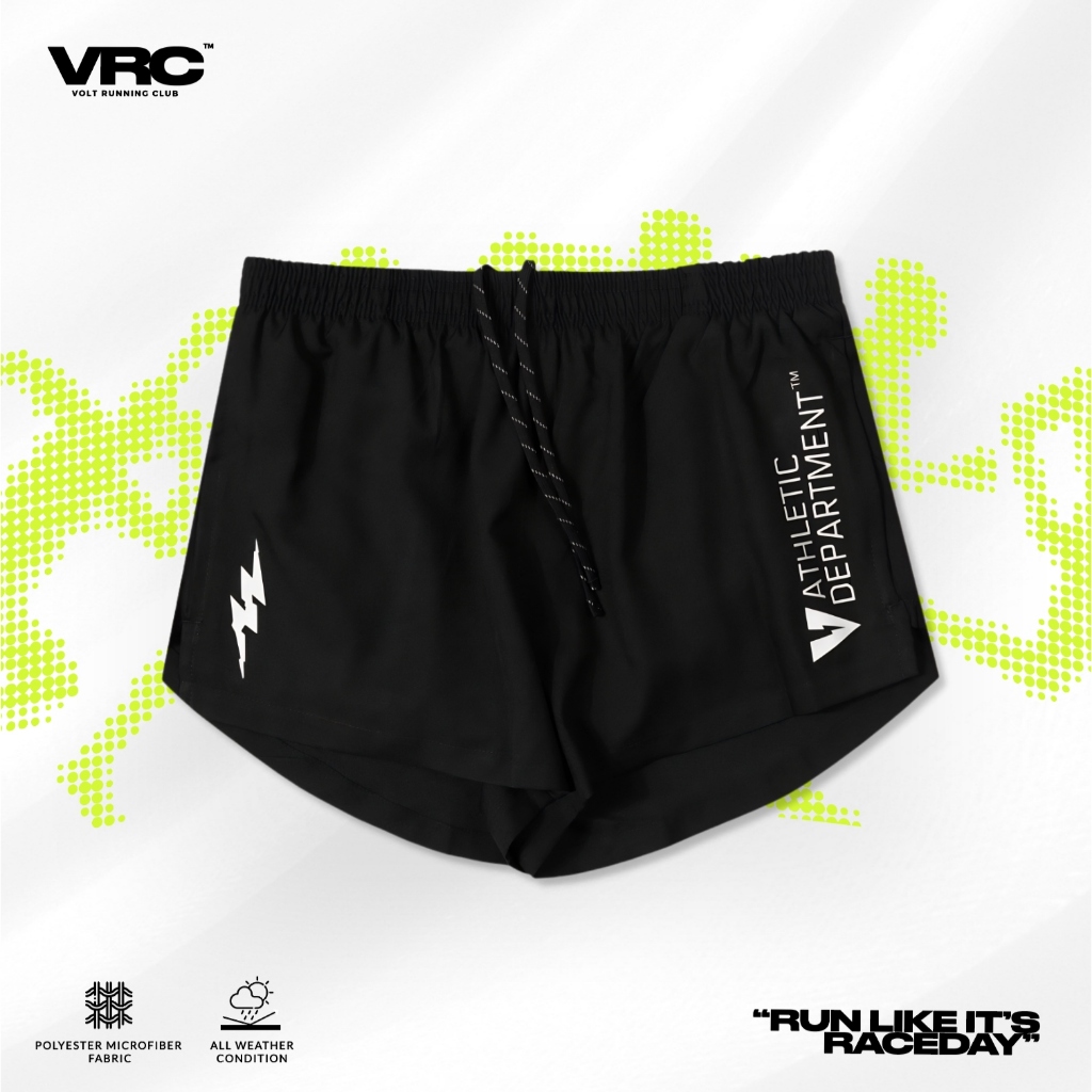 VOLT กางเกงวิ่ง ขาสั้น ออกกำลังกาย สีดำ AXIS 006 ATHLETIC DEPT RUNNING SHORTS BLACK