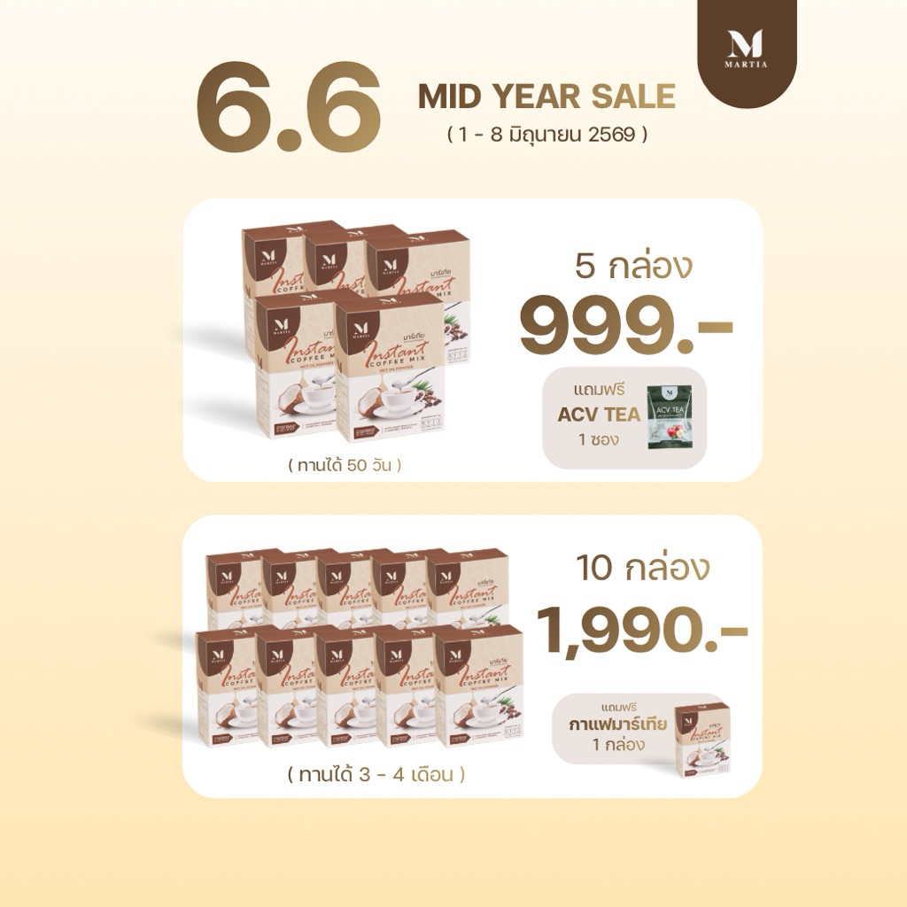 [6.6 SALE] กาแฟมาร์เทีย Martia ☕️ โปรคุ้มประจำเดือนนี้!
