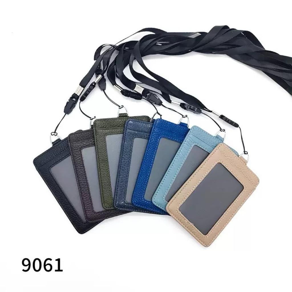 กระเป๋าใส่บัตร หนังแท้ มีสายคล้องคอ#9061