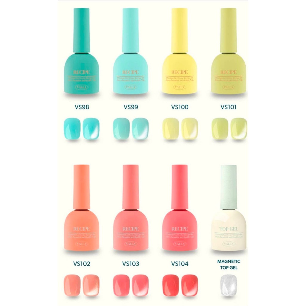 แยกขายสีเจล🇰🇷Valla Furu Chu collection 8 ขวด 7สีกึ่งsyrup+1MagTop ของแท้จากเกาหลี