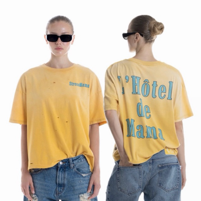 Pre-order (14-20days) แบรนด์เวียดนาม 🇻🇳 Stressmama | SSMA L'HÔTEL T-SHIRT - YELLOW✨