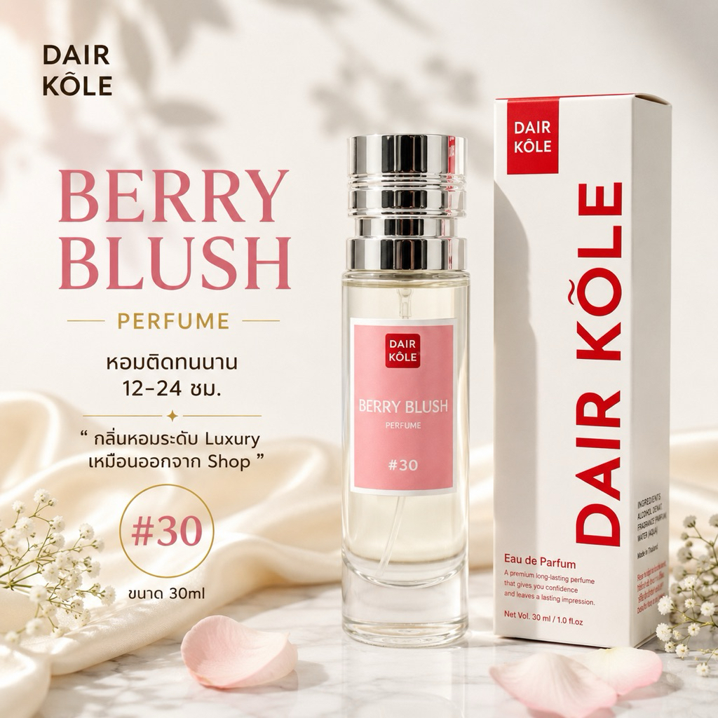🔥กลิ่นShopแท้🔥น้ำหอมDAIR KOLE #30 เบอรี่บลัช M.BB ติดทน12-24ชม. #น้ำหอม #ติดทนนาน #น้ำหอมติดทน #DKPEFUME #DK