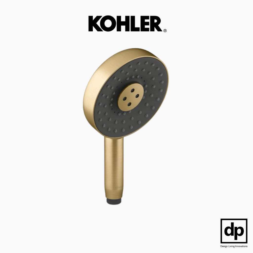 KOHLER หัวฝักบัวสายอ่อนทรงกลม 3 ระดับ รุ่น Statement สีทองโมเดิร์นเหลืองปัดลาย รุ่น K-26282T-2MB ของแท้