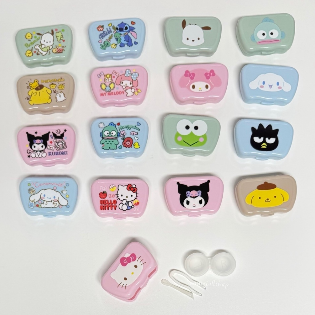 กล่อง พร้อม ตลับใส่คอนแทคเลนส์ Contact Lens Cases ลายการ์ตูน