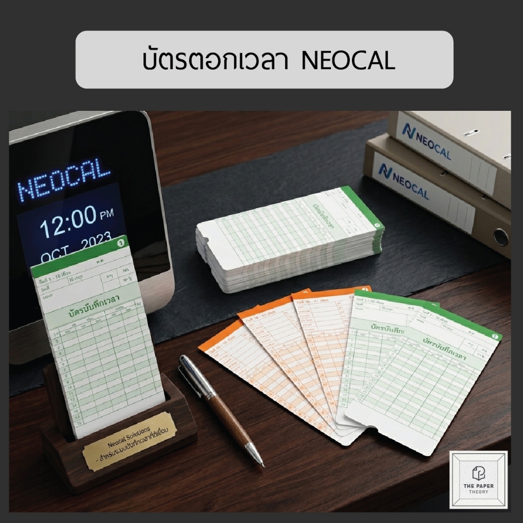 (แพ็ค 100 ใบ) บัตรตอกพนักงาน สำหรับเครื่อง Neocal บัตรตอก บันทึกเวลา เข้าออกงาน TIme card บัตรลงเวลา บันทึกข้อมูล