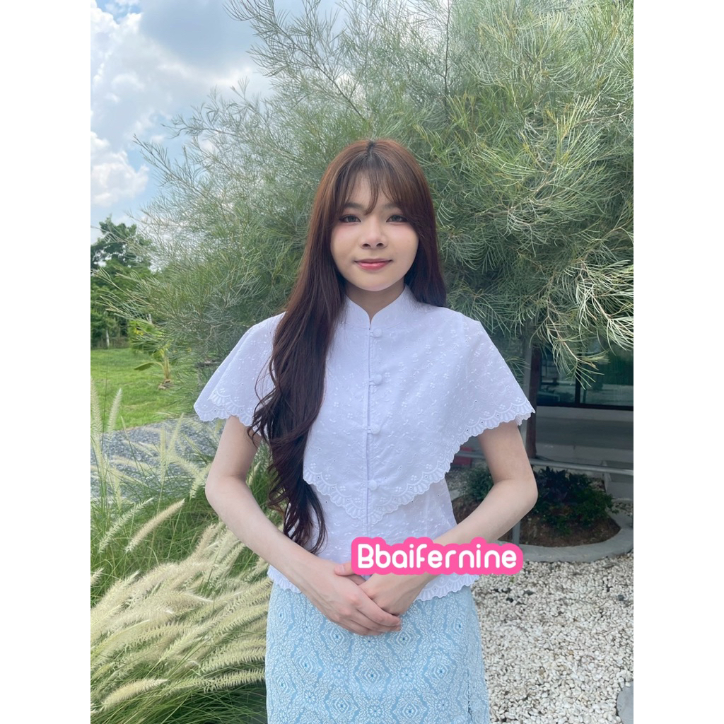 เสื้อปักฉลุลูกไม้ รุ่นค้างคาว size 34/36/38/40/42