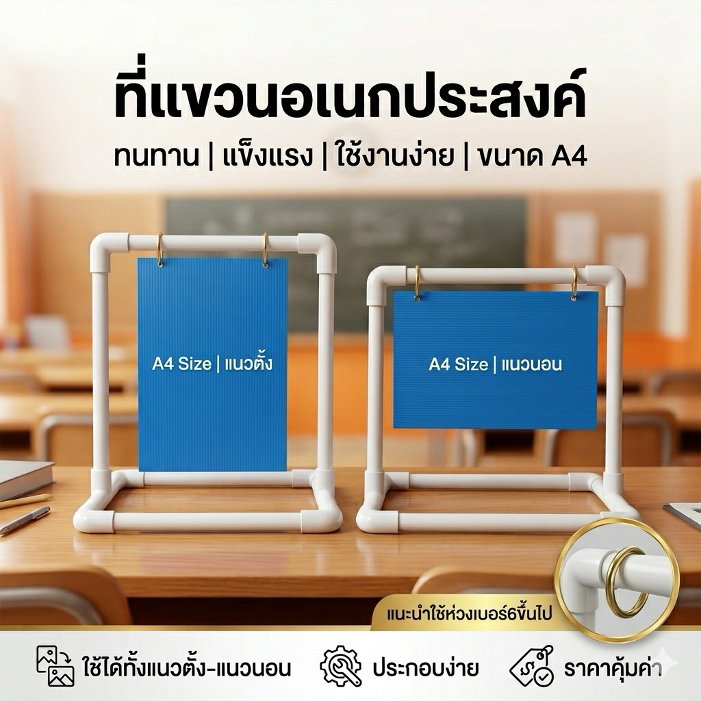 ขาตั้งสื่อการสอนแบบแขวน(พร้อมส่ง) ขนาด A4 แขวนได้ทั้งแนวตั้งและแนวนอน