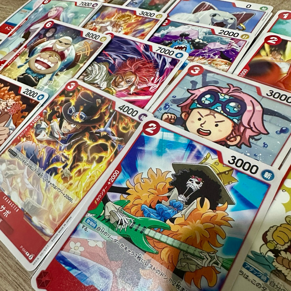 (Red🔴) การ์ดOne Piece Card Game ใบล่ะ 8.-บาท ระดับ C,UC Red การ์ดแดง วันพีซการ์ดเกมส์ แท้ จาก Booster Box