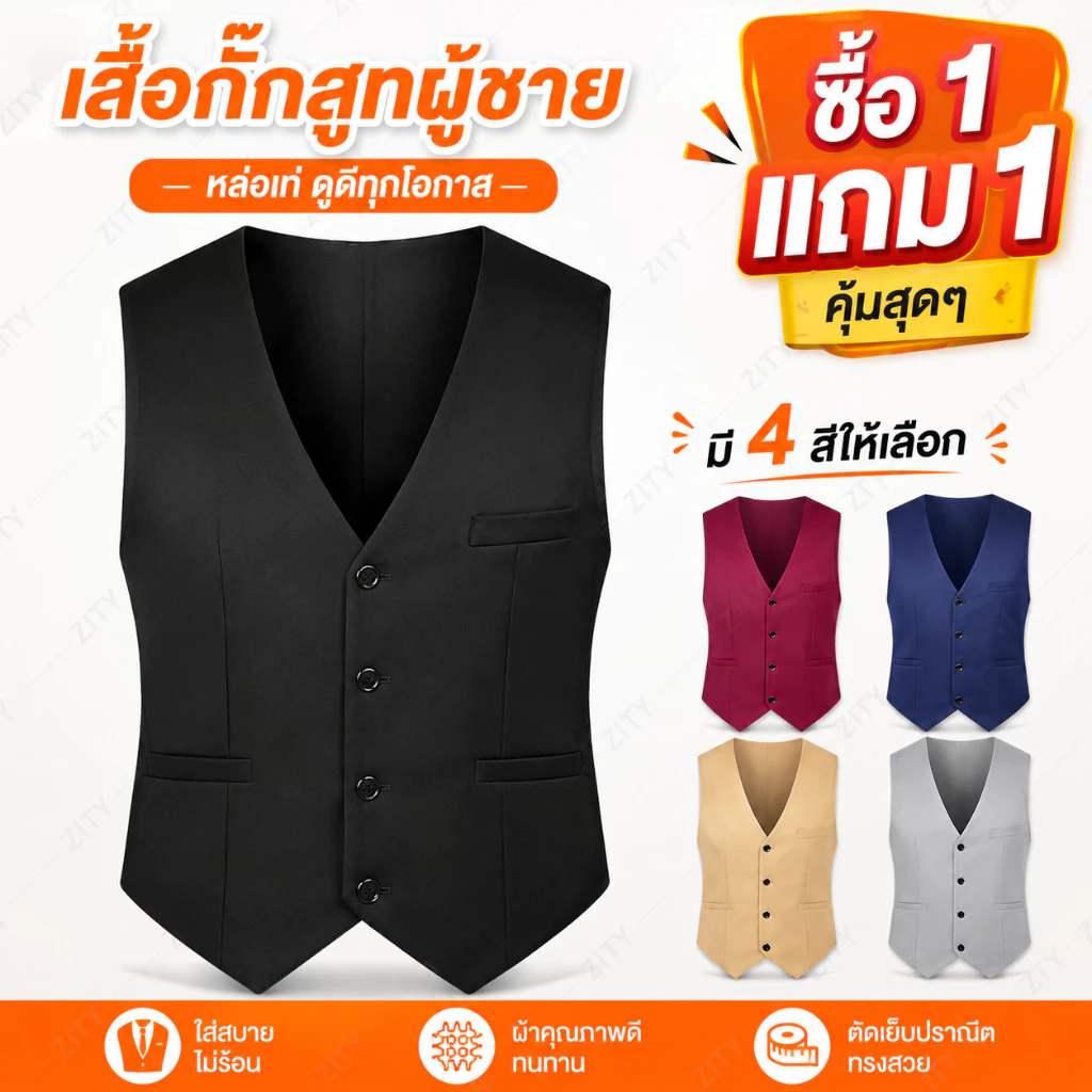 【🔥ซื้อ 1 แถม 1🔥】 มีกระเป๋าหลายกระเป๋า เสื้เสื้อกั๊กมีกระเป๋าหลายช่องสำหรับเก็บของ