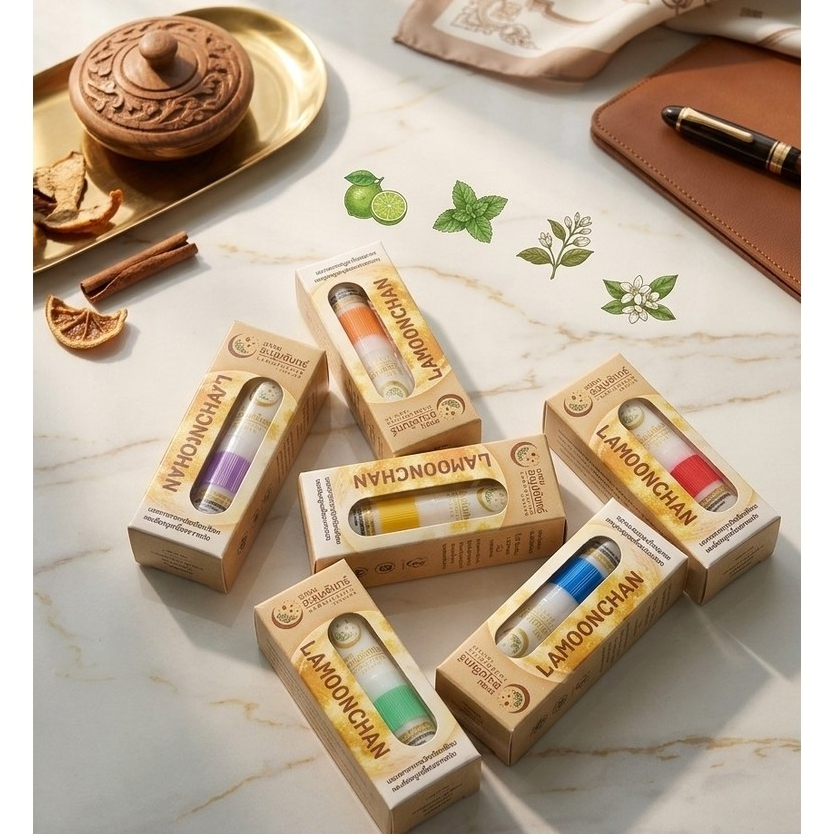 ยาดมละมุนจันทร์ หลอดละ 30 บาท กลิ่นหอมละมุน ชื่นใจ บรรเทาอาการวิงเวียน คัดจมูก สูตรดั้งเดิมหมักบ่มธรรมชาติ
