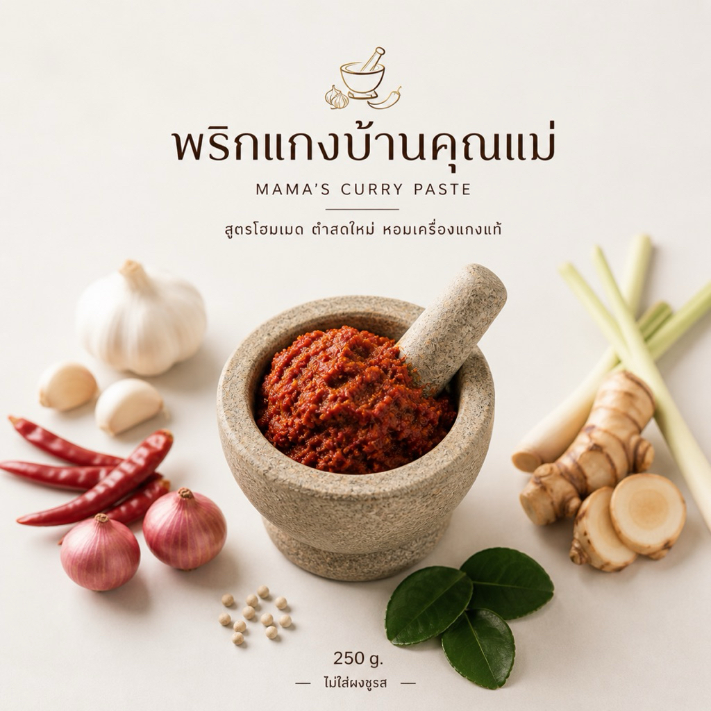 พริกแกงเผ็ดไม่มีผงชูรส (250g)