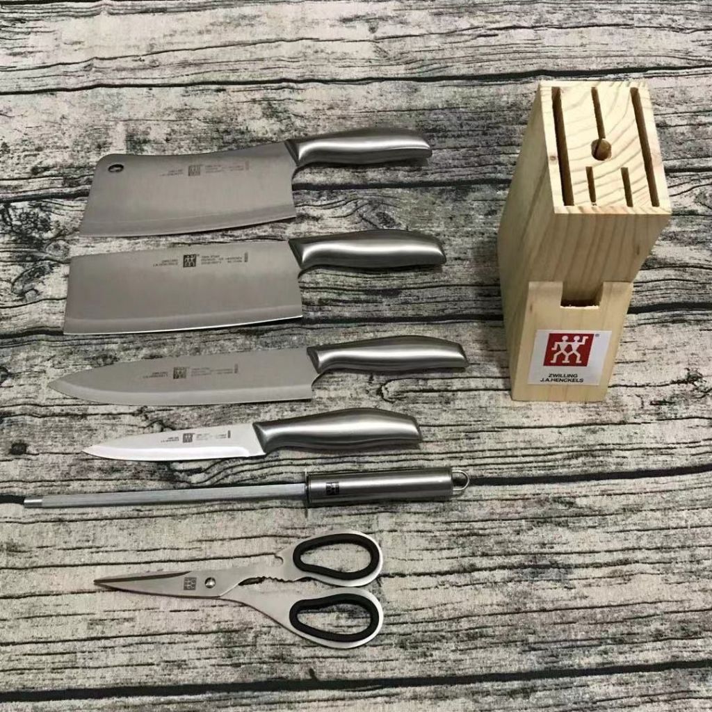 ZWILLING ชุดมีด, มีดครัวสแตนเลสอเนกประสงค์สำหรับใช้ในครัวเรือน 7 ชิ้นชุดเครื่องครัว, มีดเชฟนำเข้าพร้
