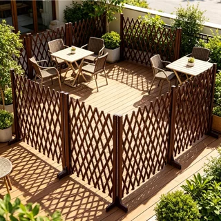 รั้วไม้แบบขยายได้ รั้วสุนัขและแมว DIY ใช้งานได้หลากหลาย ตกแต่งสวนและบ้าน รั้วไม้ ไม่จำเป็นต้องเจาะรู ทนทาน
