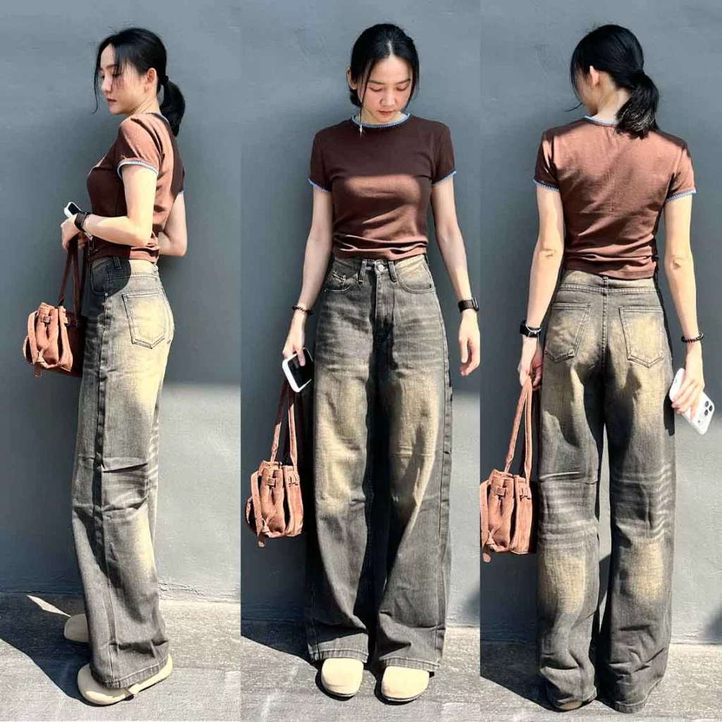 กางเกงยีนส์ขากระบอกใหญ่ รุ่น Goody Jeans