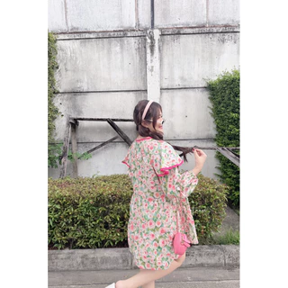 NITAAN(46/52) FLOWERY DRESS 🌸 น่ารักเกินน ป้าย NITAAN ผ้าคอตตอนเนื้อดีมากก กุ้นขอบสีพื้น กระดุมหน้า