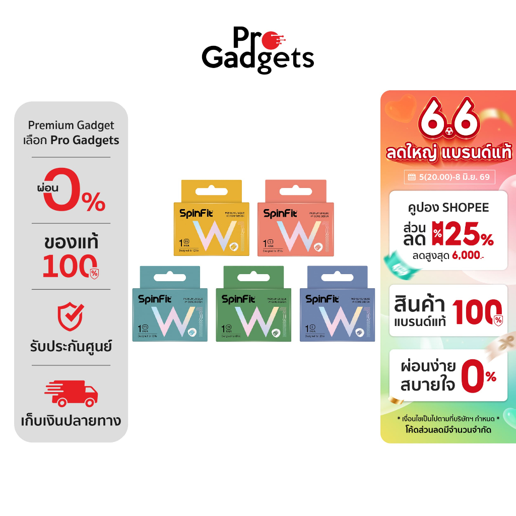 Spinfit W1 Silicone Eartip Transparent (1 Pairs) จุกหูฟัง แบบยางซิลิโคน