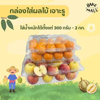 กล่องใส่ผลไม้ ขนาด 300g. 500g. 1,000g. แพ็ค 50 ใบ ฝาล็อค แบบเจาะรูและไม่เจาะรู ทุเรียน ผลไม้ กล่องล็อคในตัวได้