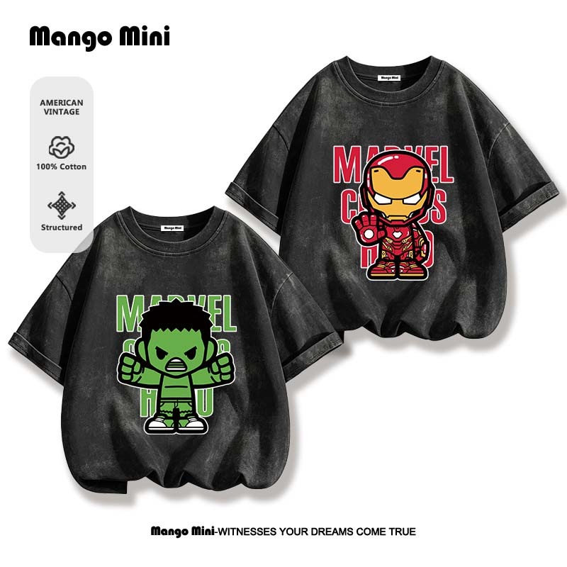 เสื้อยืดเด็ก ดิ อเวนเจอร์ส The Avengers kids Distressed T-shirt ฤดูร้อน ดีไซน์ลายการ์ตูน พร้อมส่งจากกทม