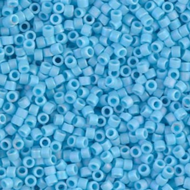 DB สีฟ้าน้ำเงิน ลูกปัดแก้ว ทรงกระบอก Miyuki Delica เม็ดบีด เม็ดทราย Beads