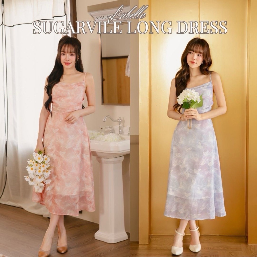 DR0534 LABELLE รุ่น Sugarvile Long Dress เดรสยาวน่ารัก พริ้วๆ